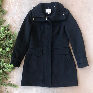 Cole Haan Signature Black Wool Trench Pea Coat